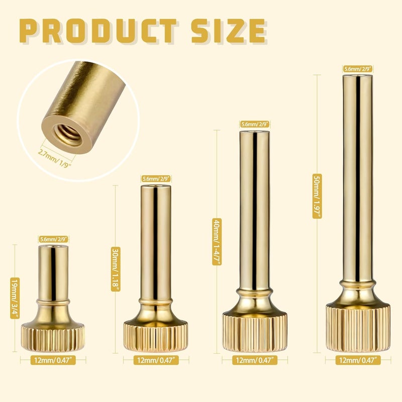 GooChan Lamp Switch Knob,Turn On/Off Brass Light Switch Knob Replacement,Standard Size Twist Switch Knobs,Antique Brass Color (4 Mixed Sizes - Gold) - Image 2